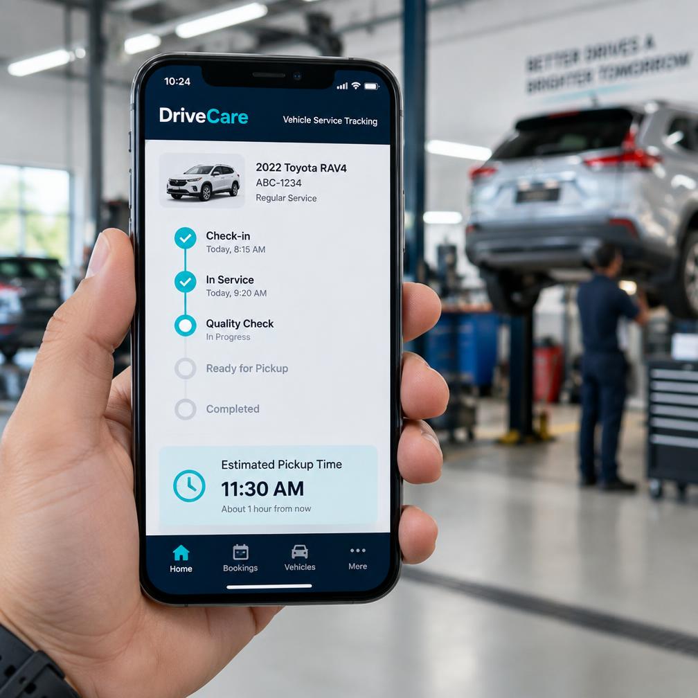 App móvil mostrando el estado del vehículo